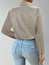 Women's Solid Color Long Sleeve Single-Breasted Casual Bodysuit, Autumn